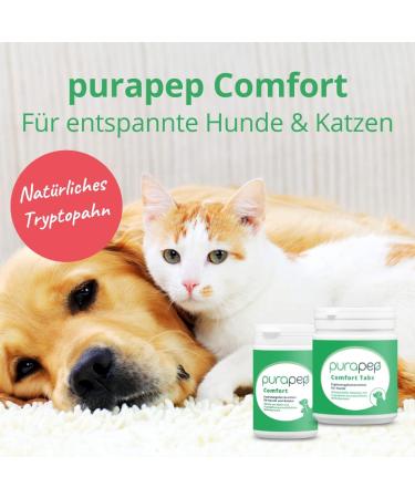 PURAPEP Comfort | Natural Sedative for Dogs & Cats | Tryptophan & B Vitamins | 100g Powder for Stress & Fear Relief - Buy Online on SooperMarket.com