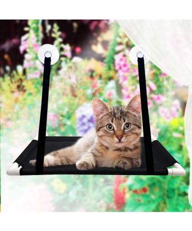 Cat Window Perch - Durable Sunny Seat Hammock for Climbing, Space Saving Design - Black Cat Accessories - Buy Online on SooperMarket.com