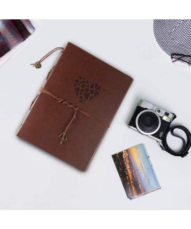 ThxMadam Leather Scrapbook Photo Album Vintage Wedding Guest Book DIY Memory Book | 60 Black Pages | Perfect Gift for Christmas, Valentines, Anniversary | Small (8.66 x 7.08) - Buy Online on SooperMarket.com