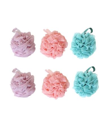 6Pcs Bath Ball Sponge Shower Loofahs Balls body plus size Bath Shower Sponge body scrubber exfoliator bath pouf bath sponges for shower Bath flower ball Mesh