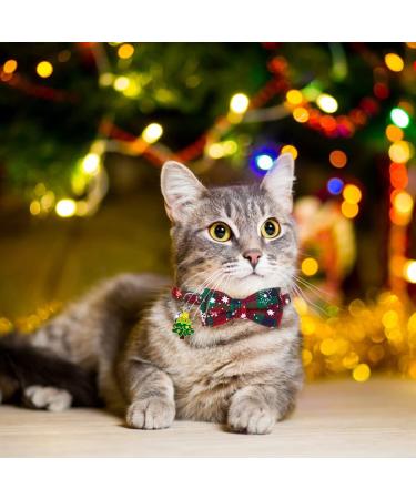 YUJUN 3Pack Christmas Cat Collars with Bow tie and Bell - Adjustable Plaid Snowflake Collar for Kittens - Breakaway Buckle Safety for Puppy - Buy Online on SooperMarket.com