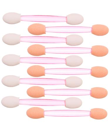 BELLIFFY 100pcs Eye Shadow Stick Girl Eyeshadow Makeup Brush Dual Side Eyeshadow Brushes Pink Rubber Cotton 6.20X0.50X0.50CM Pink