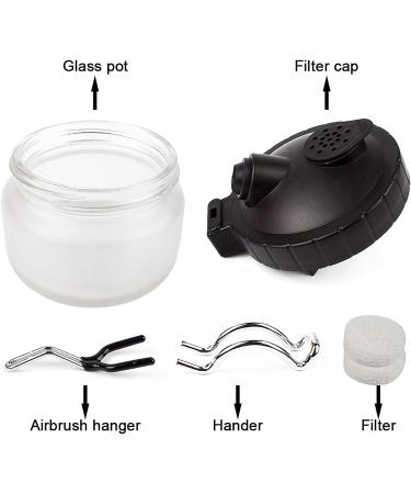 SAGUD Airbrush Cleaning Pot Kit with Strong Glass Bottles & Holder Station - Buy Online on SooperMarket.com