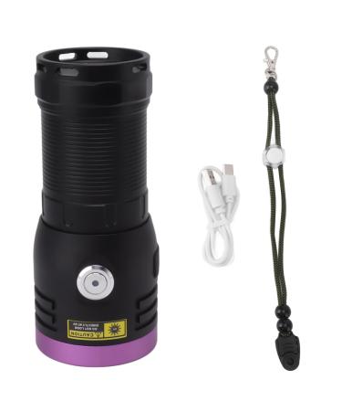 365nm Flashlight Aluminium Alloy USB Type C 60W UV 365nm Light Flashlight Torch for Cat Urine Detection Dry Stains Detection