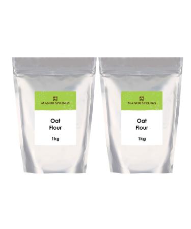 Oat Flour 2kg by Manor Springs Low-Carb Oat Flour with Protein & Dietary Fiber Vegan. Non-GMO for Baking Cooking & More
