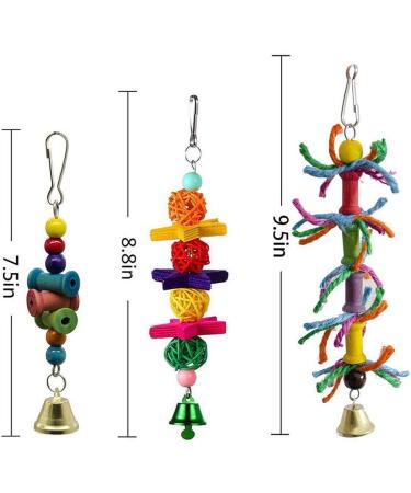 Bebester Bird Chewing Toys 8Pieces Bird Parrot Toys Bird Hanging Bell Toy Hanging Colorful Swing Chewing Toy Bells Ladder Swing for Small Parrots Macaws Parakeets Conures Cockatiels Love Birds - Buy Online on SooperMarket.com