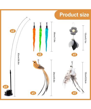 Cat Interactive Toys with Feather Refill - 9PCS Set for Exercising and Eliminating Boredom - Buy Online on SooperMarket.com
