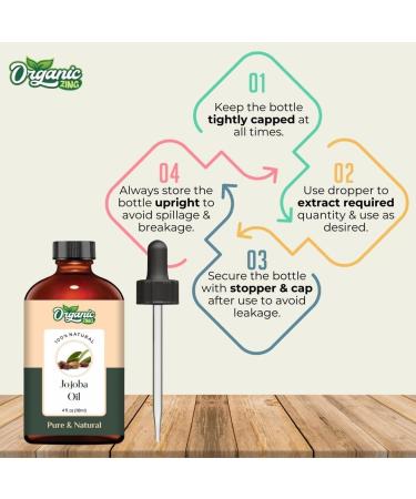Organic Zing Jojoba Oil Pure & Natural for Skin Face Hair Care Aroma Therapy Diffuser Conditioner - 118ml - Buy Online on SooperMarket.com