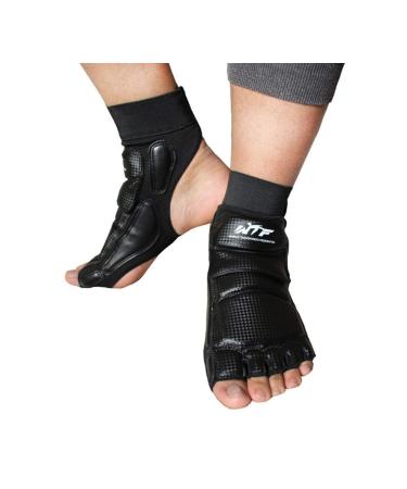 AZBUY Taekwondo Training Boxing Foot Protector Gear WTF Approved Martial Arts Punching Bag Sparring MMA UFC Muay Thi Sparring Karate for Men Women Kids Medium Black
