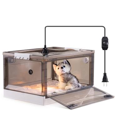 Incubator for Newborn Puppies and Kittens, Nebulized Oxygen Intensive Care Unit for Dogs and Cats, Pet incubator With Nebulization Kit and Pet Heating Iamp, Temperature Detection and Cotton Pad