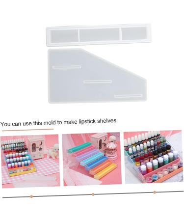 STOBOK 2pcs Cast Making Case Epoxy Diy Crystal Silicone Storage Mold Resin Rack Lipstick White 8x14cm - Buy Online on SooperMarket.com