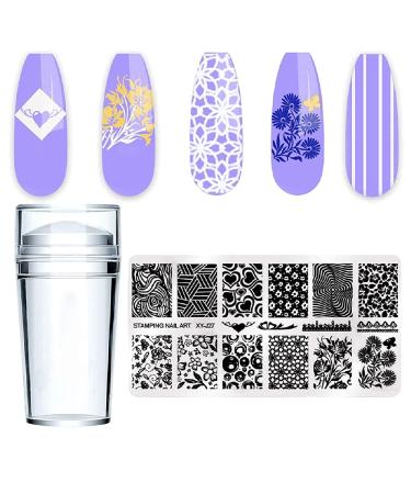 French Nail Stamper Set - Clear Silicone Stamping Jelly with Scraper for DIY Nail Art - Transparent, No Misplacement - Nail Manicure Kit - Buy Online on SooperMarket.com