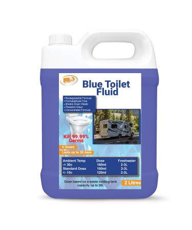 Filo Blue Toilet Fluid 2L Eco friendly Waste Holding Tank Cleaner for Caravan Motorhomes Campervans - Odour Control - Chemical Liquid for Camping/Portable Toilets. 1