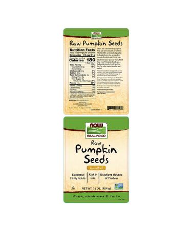 Now Foods Raw Pumpkin Seeds Unsalted 16 oz - Premium Real Food Snack - Buy Online on SooperMarket.com