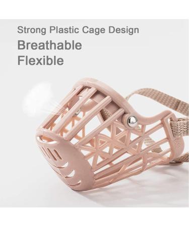 Soft Basket Dog Muzzle for Small Medium Large Dogs - Prevent Biting, Chewing, and Barking - Breathable, Adjustable Straps - Pet Puppy Mouth Cover (S Pink) - Buy Online on SooperMarket.com