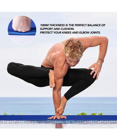 JELS Extra Thick 10MM Yoga Mat - Ergonomic 3D Non Slip Design - SGS Certified TPE Material - For Men and Women - Includes Carrying Strap - Ideal for Yoga, Pilates, and Floor Workouts - 72x26 - Blue - Buy Online on SooperMarket.com