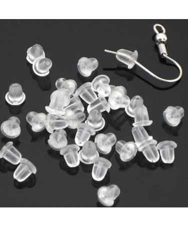 500 Pieces Clear Earring Backs Safety Rubber Earring Clutch Earring Pads for Women