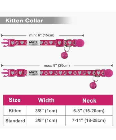Shop Tagme Cat Neck Band - 2-Pack Reflective Collars for Kittens | Personalized Safety with Bell & Lock - Hot Pink 15-20 cm - Buy Online on SooperMarket.com