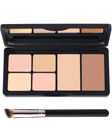 6 Colors Correcting Concealer Contour Palette Concealer Cream Contour Makeup Palette Contouring Foundation Highlighting Makeup Kit with Brush(02#) Multi-colored 02