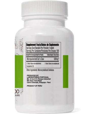 Kapok Naturals Cat's Claw 500mg Capsules - Joint Inflammation & Pain Relief - Digestive Support & Immune Booster - 100 Tablets - Buy Online on SooperMarket.com