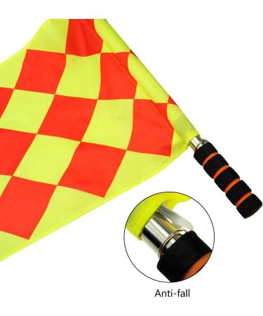 Haploon Soccer Referee Flags - Metal Pole, Foam Handle - 2pcs Checkered Flags with Carring Bag - Buy Online on SooperMarket.com