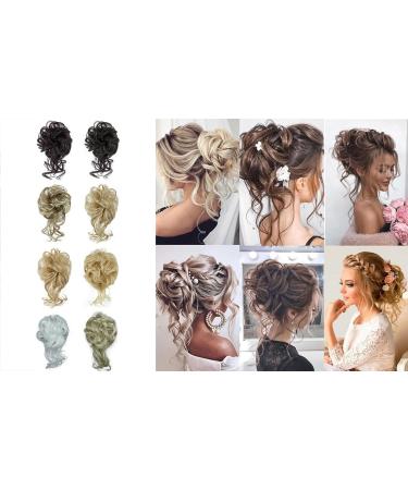 Prinfantasy Curly Messy Bun Hair Scrunchie Synthetic Updo Hairpiece | GBFQ009 | Women Girls One Size - Buy Online on SooperMarket.com