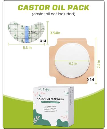 28 PCS Organic Castor Oil Pack Wrap Disposable Castor Oil Packs for Liver Self-Adhesive Castor Oils Wrap Organic Cotton for Stomach and Neck No Wash Easy to Use Anti-Seepage (28Pcs) - Buy Online on SooperMarket.com