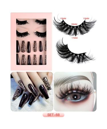Press On Nails & Faux Mink Lashes Set | Natural Look Stick-On Nails & False Eyelashes for Effortless Beauty - Buy Online on SooperMarket.com