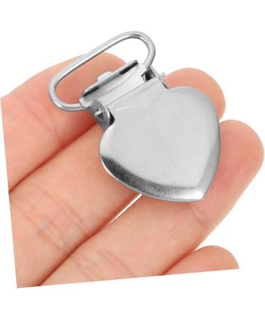 Premium Peach Heart Clips - 30 Pack Metal Pacifier Clips for Newborns | Stainless Steel Comforting Accessories 3.5x2.8cm - Buy Online on SooperMarket.com