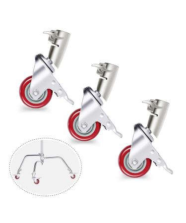 Neewer 3 Packs Professional Swivel Caster Wheels Set with 75mm Diameter Durable Metal Construction with Rubber Base ONLY Compatible with Neewer Photography C Stand for Studio Video Shooting