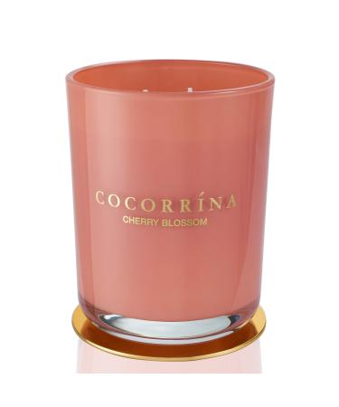 Cocorr na Candle fragrance candle in a glass - cherry blossom burning time up to 46 hours with 2 wicks natural soy candle Christmas gift candle 420g cherry blossom 420g