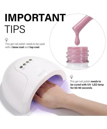 Nude Gel Nail Polish 15 ML - Soak Off UV/LED Salon Quality Varnish in Dusty Rose | AILLSA Cute Color for Home Use - Buy Online on SooperMarket.com