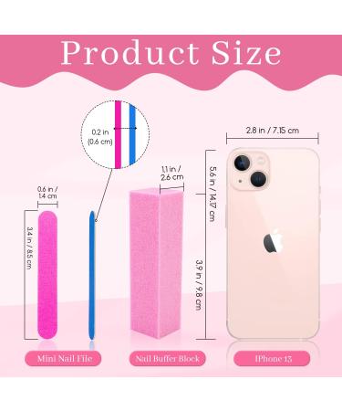 Selistamm 10Pcs Nail Buffer Blocks 4-Way 120 Grit Nail Buffers & Mini Files Set - Manicure Tools for Gel, Acrylic, Natural Nails - Pink - Buy Online on SooperMarket.com
