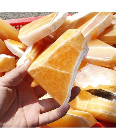 Stone 1 Kg Natural Rough and Raw Yellow Calcite Quartz Crystal Stone FUZEGRDLI