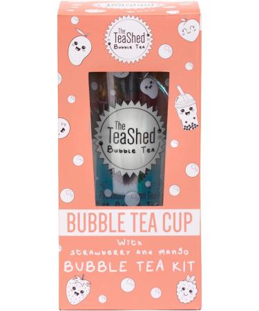 Bubble Tea Cup & Straw Gift Set with Mango Syrup, Strawberry Popping Boba & Tea Bag | 1 Serving | The TeaShed - Buy Online on SooperMarket.com