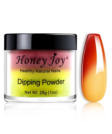 28g/Box Red and Beige Temperature Color Change Dip Powder Nails Dipping Nails Long-lasting Nails No UV Light Needed (No.10) Dip - W-No.10 - UKA