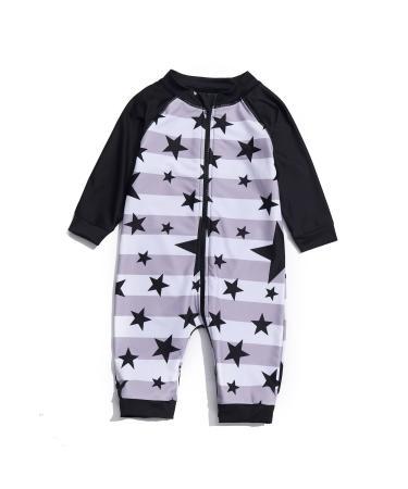 BONVERANO Baby Boys Swimsuit Toddler Bathing Suit Full-Length Zipper One Piece Swimwear with UPF 50+ Sun Protection 18 Months Star