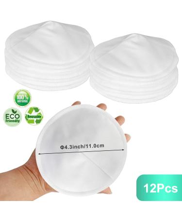 12pcs Bamboo Nursing Breast Pads w/ Laundry Bag - Contoured Leak-Proof Breastfeeding Nipple Pad for Maternity, Reusable Nipple Covers for Breastfeeding - Pastel Touch, 4.5 inch - Buy Online on SooperMarket.com