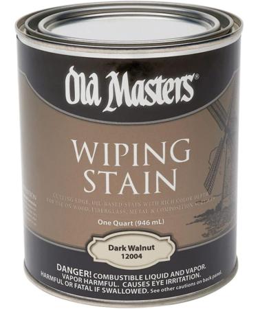 Old Masters Dark Walnut Oil-Based Wiping Stain 1 qt - Semi-Transparent Finish for Wood Projects | International Shipping Available - Buy Online on SooperMarket.com