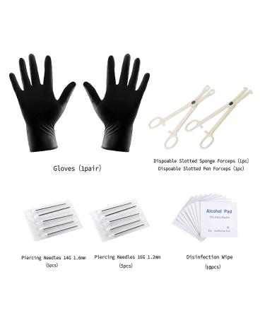 A-minusone 84PCS Body Piercing Kit | 14G 16G Tools for Nose Tongue Lip Ear | Piercing Needles Clamps 84 Piece Set - Buy Online on SooperMarket.com