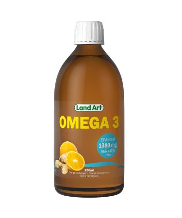 Omega-3 Supplement Liquid 250ml 1380mg EAP + DHA for Kids and Adults non-GMO Gluten Free - Made in Canada 250 ml (Pack of 1)