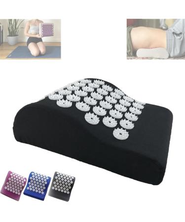 Vevazen Low Back Pillow Vevazen Acupressure Back Mat Sciatizen Pillow Pillow Set for Neck Muscle Relaxation Stress Relief(Black)