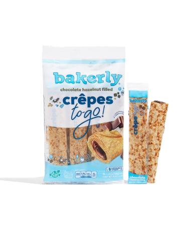 bakerly Chocolate Hazelnut Filled Crepes to go! Non GMO, Free from Artificial Flavors & Colors, Pack of 4, 6-Count (24 Total Crepes) Chocolate Hazelnut 1.13 Ounce (Pack of 24)