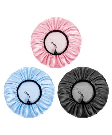 Auban Adjustable Extra Large Shower Cap for Women - Reusable Waterproof Hair Cap in 3 Colors - Buy Online on SooperMarket.com