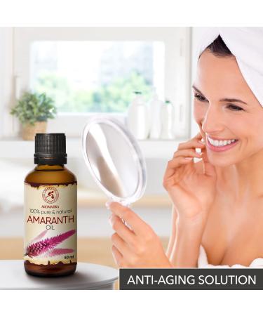 Amaranth Oil 50ml - Pure & Natural Amaranthus Caudatus Seed Oil for Skin Body Hair & Nail Care - Buy Online on SooperMarket.com