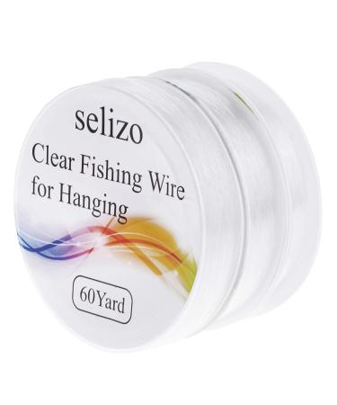 Fishing Wire, Selizo 3Pcs Clear Fishing Line Jewelry String Invisible Nylon Thread for Hanging Decorations, Beading and Crafts (3 Sizes, 60 Yards per Roll)
