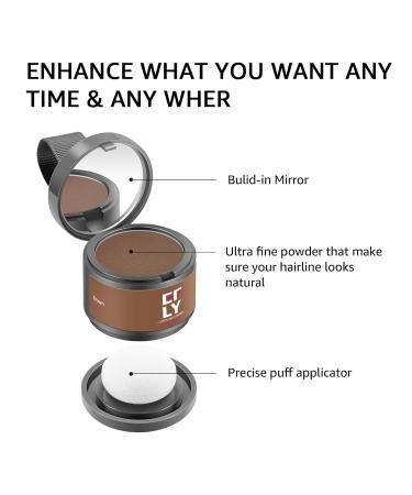 EFLY Root Touch Up Gray Hair Shadow Powder - Medium Brown for Thinning Hair Eyebrows & Beard - Instant Temporary Hair Color 0.14 oz Synthetic Material Free - Buy Online on SooperMarket.com