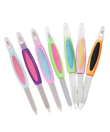 Worparsen Cuticle Pusher Double Head Multifunctional Portable Stainless Steel Salon Buffer Dead Skin Push Polisher for Unisex Adults