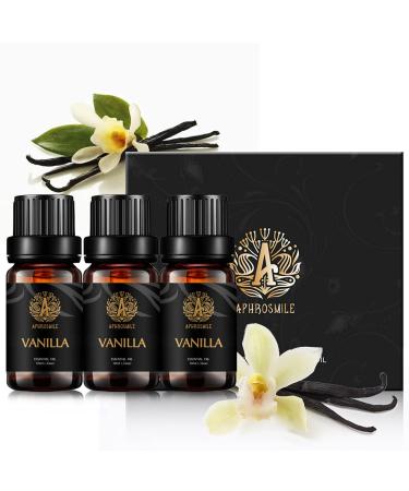 Aromatherapy Vanilla Essential Oil Set for Air Freshener 100% Pure Vanilla Essential Oils Scent Set for Diffuser 3x10ml 100% Pure Vanilla Essential Oils Fragrance Set for Candles & Soaps Making Vanilla 0.33 ml (Pack of 3)