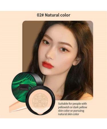 Air Cushion CC Cream - Long Lasting Mushroom Head Foundation | Bright Makeup Base with Sponge (2PCs) - International Shipping - Buy Online on SooperMarket.com